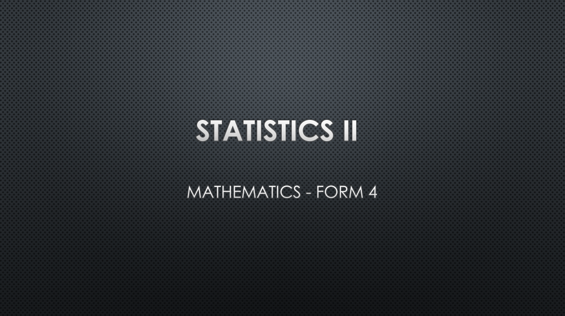 STATISTICS II